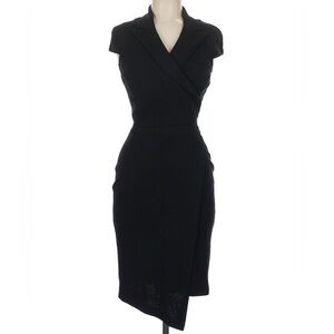 Diane Von Furstenberg Black Wool Midi Dress